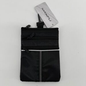 Maxfli Valuables Pouch Black 3-Zipper Plush Lined Golf Bag Attachment MX462 NEW